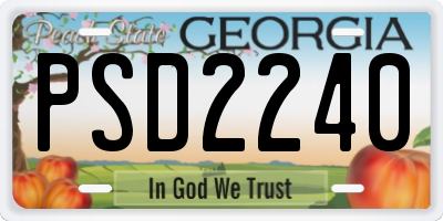 GA license plate PSD2240