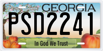 GA license plate PSD2241
