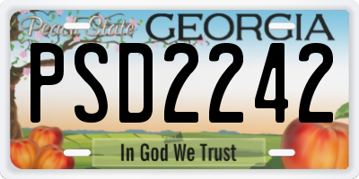 GA license plate PSD2242