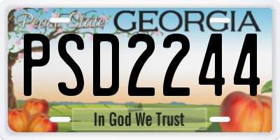 GA license plate PSD2244
