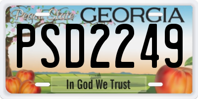 GA license plate PSD2249
