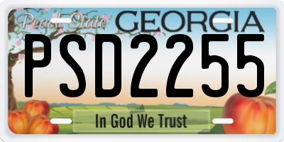 GA license plate PSD2255
