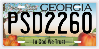 GA license plate PSD2260