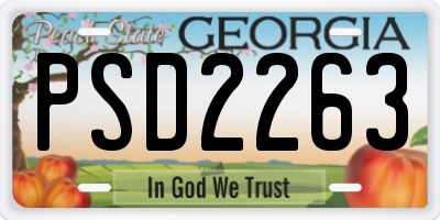 GA license plate PSD2263