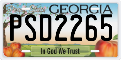 GA license plate PSD2265