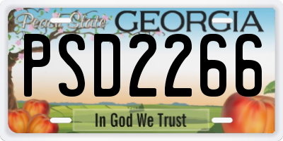 GA license plate PSD2266