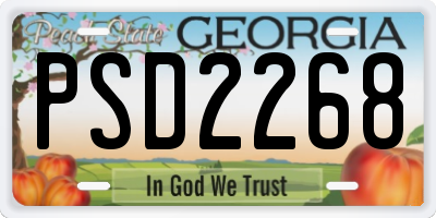 GA license plate PSD2268