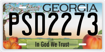 GA license plate PSD2273