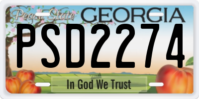 GA license plate PSD2274