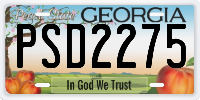 GA license plate PSD2275
