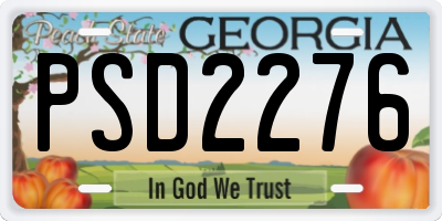 GA license plate PSD2276