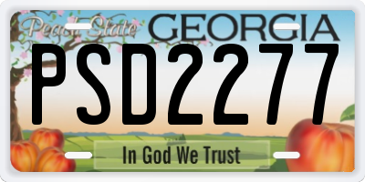 GA license plate PSD2277