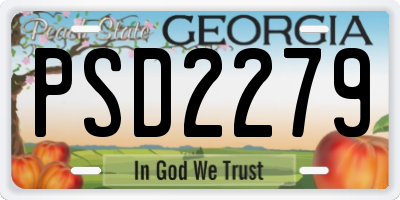 GA license plate PSD2279