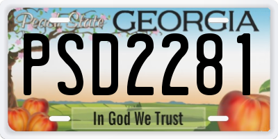 GA license plate PSD2281