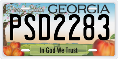 GA license plate PSD2283