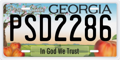 GA license plate PSD2286