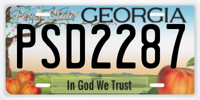 GA license plate PSD2287
