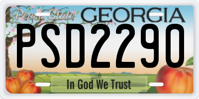 GA license plate PSD2290