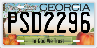 GA license plate PSD2296