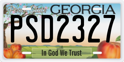 GA license plate PSD2327