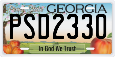 GA license plate PSD2330