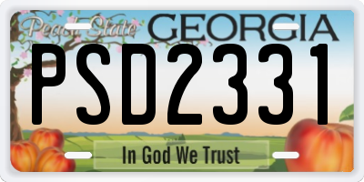 GA license plate PSD2331
