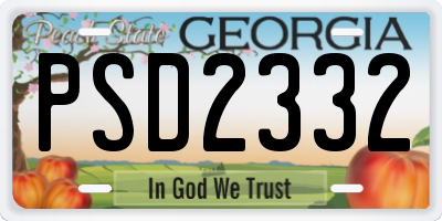 GA license plate PSD2332
