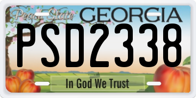 GA license plate PSD2338