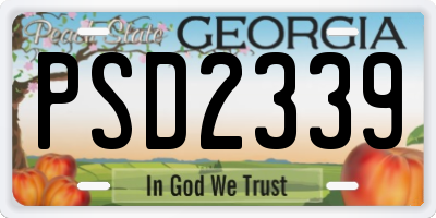 GA license plate PSD2339