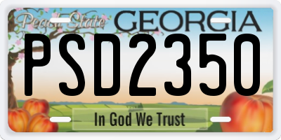 GA license plate PSD2350