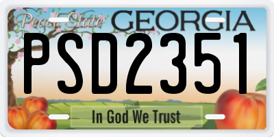 GA license plate PSD2351