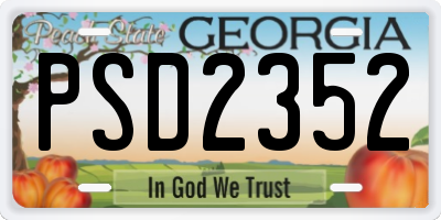 GA license plate PSD2352