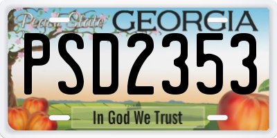GA license plate PSD2353