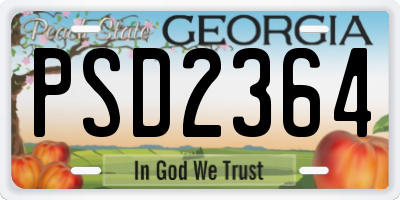 GA license plate PSD2364