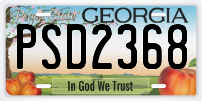 GA license plate PSD2368