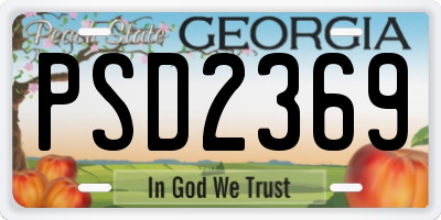 GA license plate PSD2369
