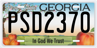 GA license plate PSD2370