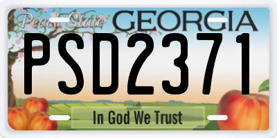 GA license plate PSD2371