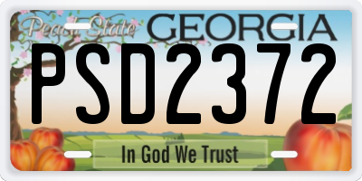 GA license plate PSD2372