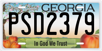 GA license plate PSD2379