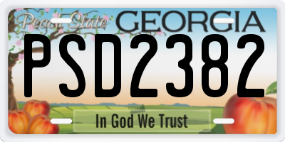 GA license plate PSD2382