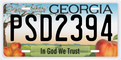 GA license plate PSD2394