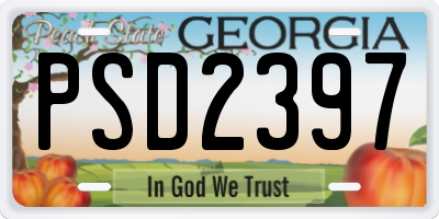 GA license plate PSD2397