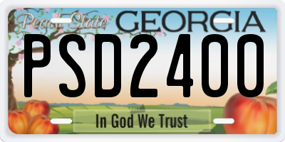 GA license plate PSD2400