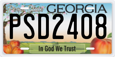 GA license plate PSD2408