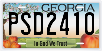GA license plate PSD2410
