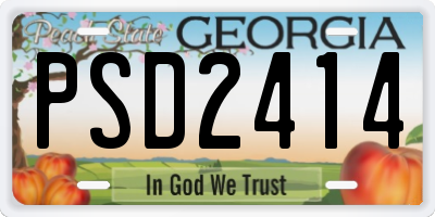 GA license plate PSD2414