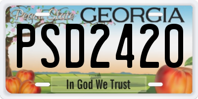 GA license plate PSD2420
