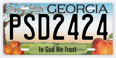 GA license plate PSD2424