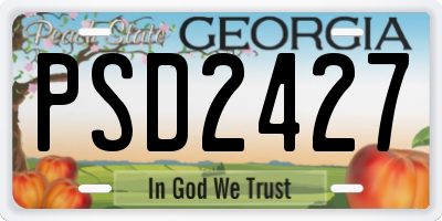 GA license plate PSD2427